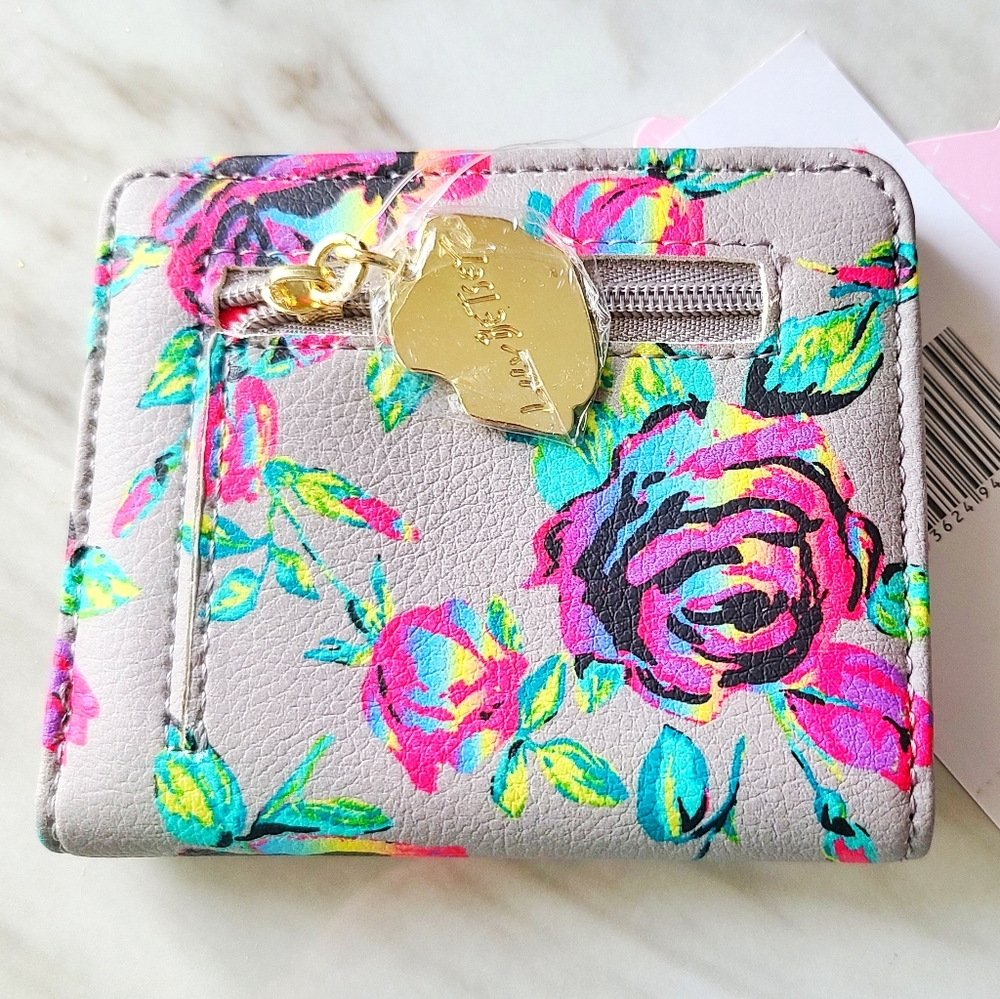 New! Betsey Johnson Neon Rose Wallet